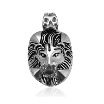 33408 xuping design noir pistolet couleur acier inoxydable bijoux tête de lion croix pendentif